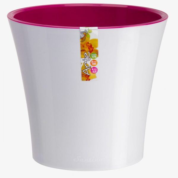 Ghiveci Santino Arte - alb-liliac 2 litri (16.5cm) - imagine 7