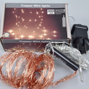 Instalatie 300 leduri lumina calda cupru interior/exterior