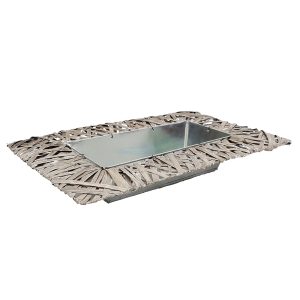 Platou dreptunghiular zinc cu ratan - imagine 3