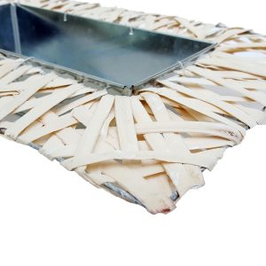 Platou dreptunghiular zinc cu ratan - imagine 6