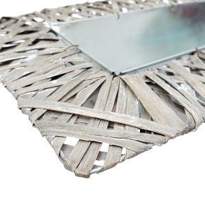 Platou dreptunghiular zinc cu ratan - imagine 4