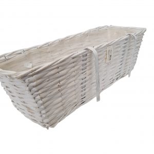 Jardiniera alba cu suport pentru agatat