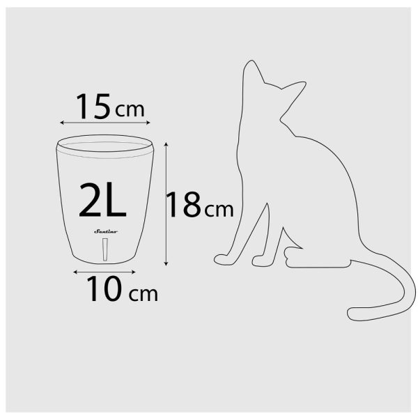 Ghiveci Happy Plants Orchidea' Twin - Antracit 2L (18 cm) - imagine 8