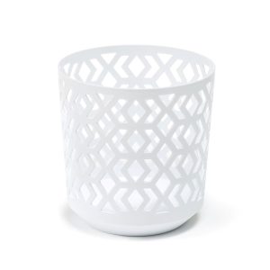Ghiveci Lamela Aztek - Set planter - Alb cu Alb