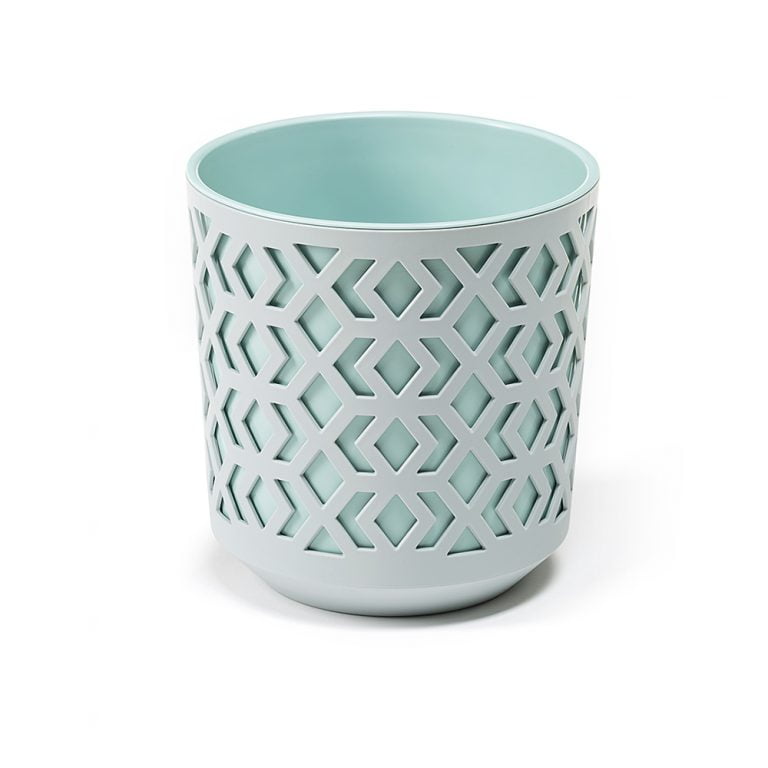 Ghiveci Lamela Aztek - Set planter - Gri cu Blue 25 cm