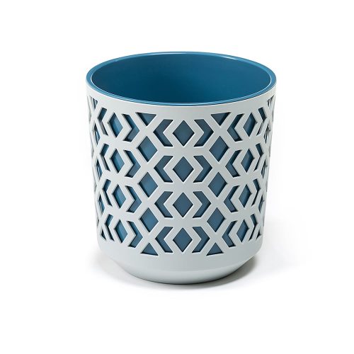 Ghiveci Lamela Aztek - Set planter - Gri cu Albastru 25 cm