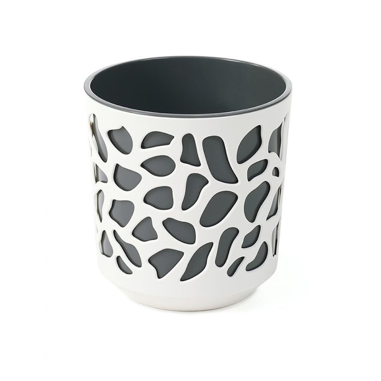 Ghiveci Lamela Duet - Set planter - Antracit cu Crem
