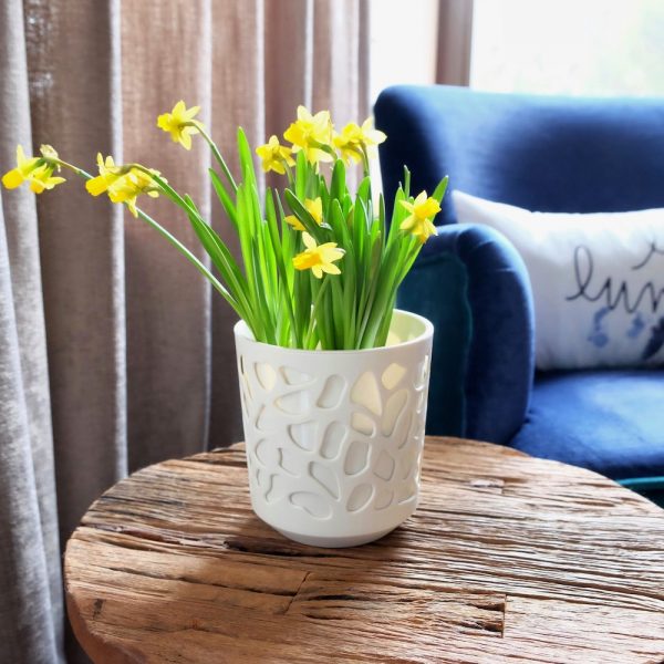 Ghiveci Lamela Duet - Set planter - Crem cu Crem