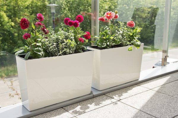 Jardiniera Lamela Werbena - Set planter -Alb