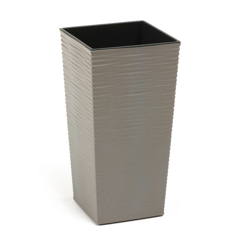 Ghiveci Lamela Finezja Eco Dluto-Set planter- Gri 25 cm