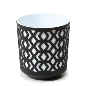 Ghiveci Lamela Aztek - Set planter -Negru cu Alb
