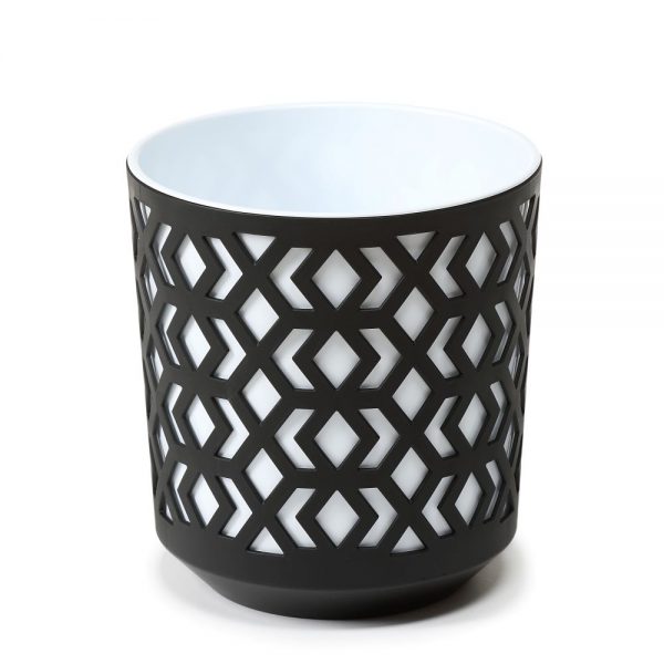 Ghiveci Lamela Aztek - Set planter -Negru cu Alb