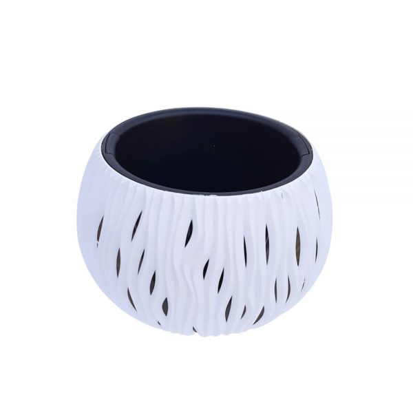 Ghiveci bol Prosperplast Sandy- Alb 29 cm