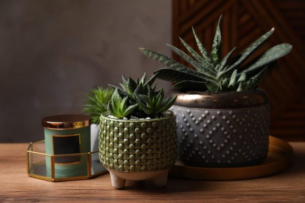 Ghiveci ceramica Thai vintange gold cm 16 cm