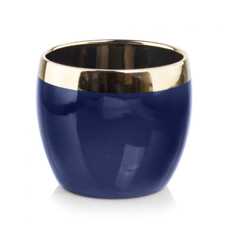 Ghiveci ceramica albastru-auriu