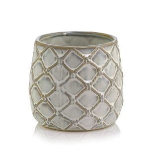 Ghiveci ceramica impletit crem 12 cm