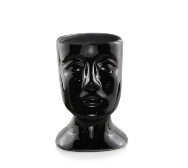 Ghiveci Figurina Ceramica Negru D 9 cm