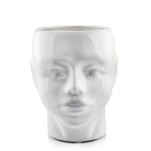 Ghiveci Figurina Ceramica Alb