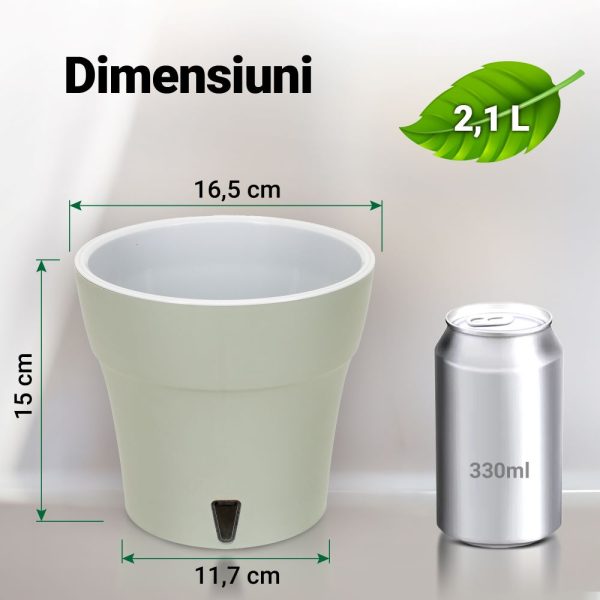 Ghiveci Happy plants Dali -Cordovan Rosu - Negru  16 cm (2.1 litri) - imagine 2
