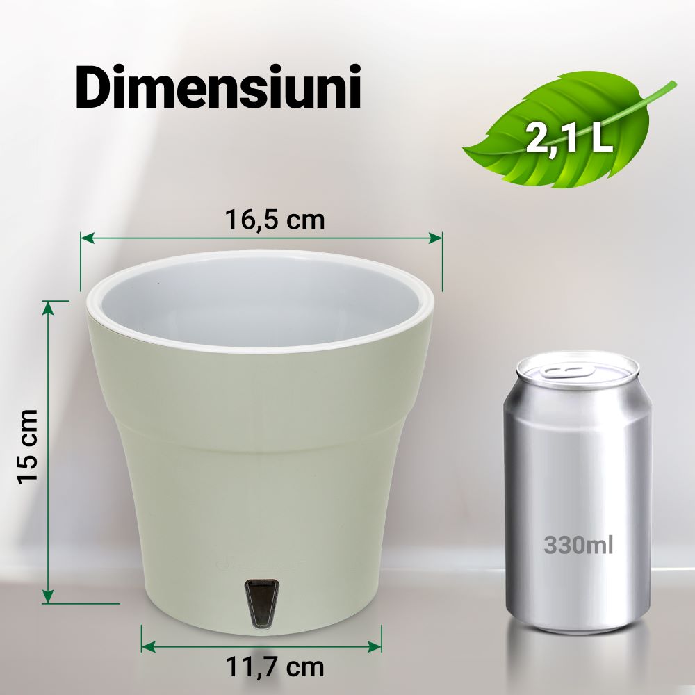 1_2,1 Ghiveci Happy plants Dali -Cordovan Rosu - Negru  16 cm (2.1 litri) - imagine 2