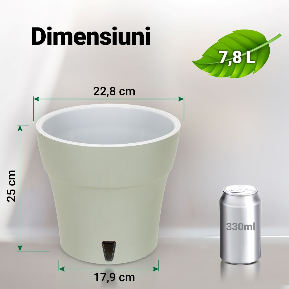 1_7,8 Ghiveci Happy plants Dali - Antracit 23 cm (7.8 litri) - imagine 2