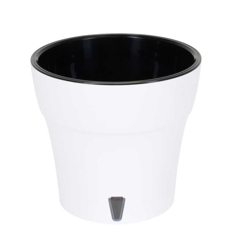 Ghiveci Happy plants Dali - Alb - Negru 11 cm (0.6 litri)