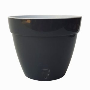 Ghiveci Happy Plants Asti - antracit- alb 1.4 litri (12 cm)