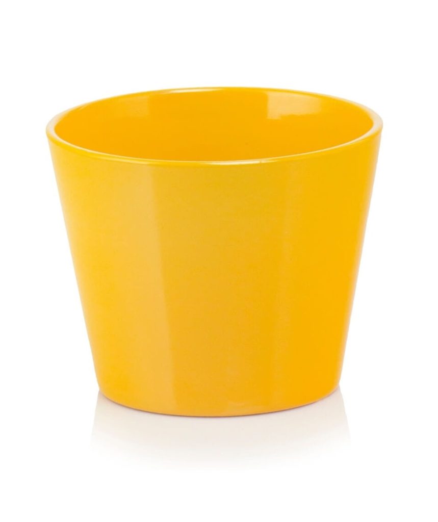 Ghiveci ceramica conic Galben 12 cm