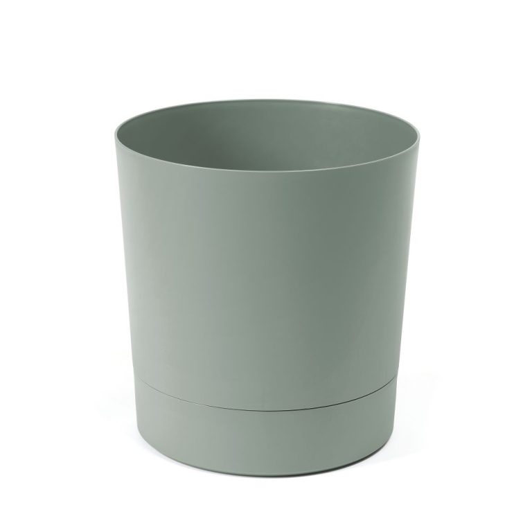 Ghiveci Lamela Eco Aura cu farfurie - Verde Gri