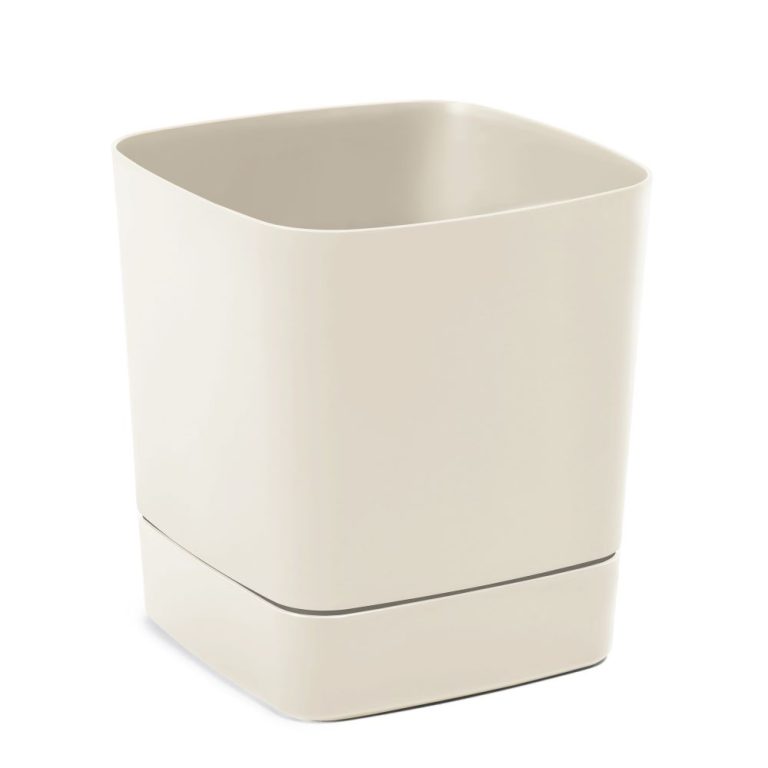 Ghiveci Lamela Clima Eco cu farfurie - Bej 16 cm