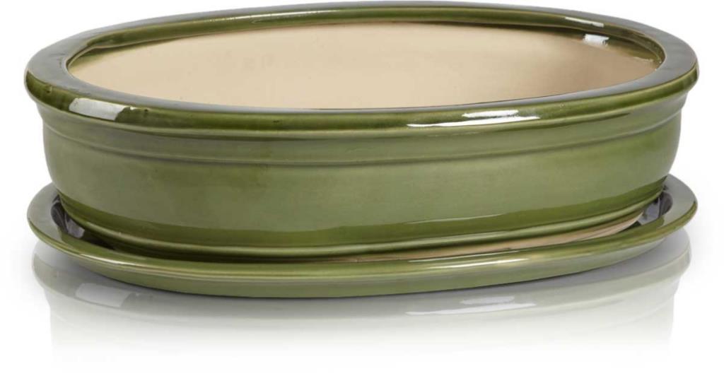 product-1689 Ghiveci ceramic Bonsai 19 cm, verde - imagine 1